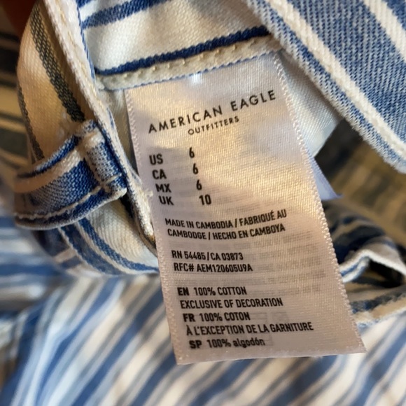 AMERICAN EAGLE VERTICAL STRIPE DENIM SHORTS - Picture 4 of 5